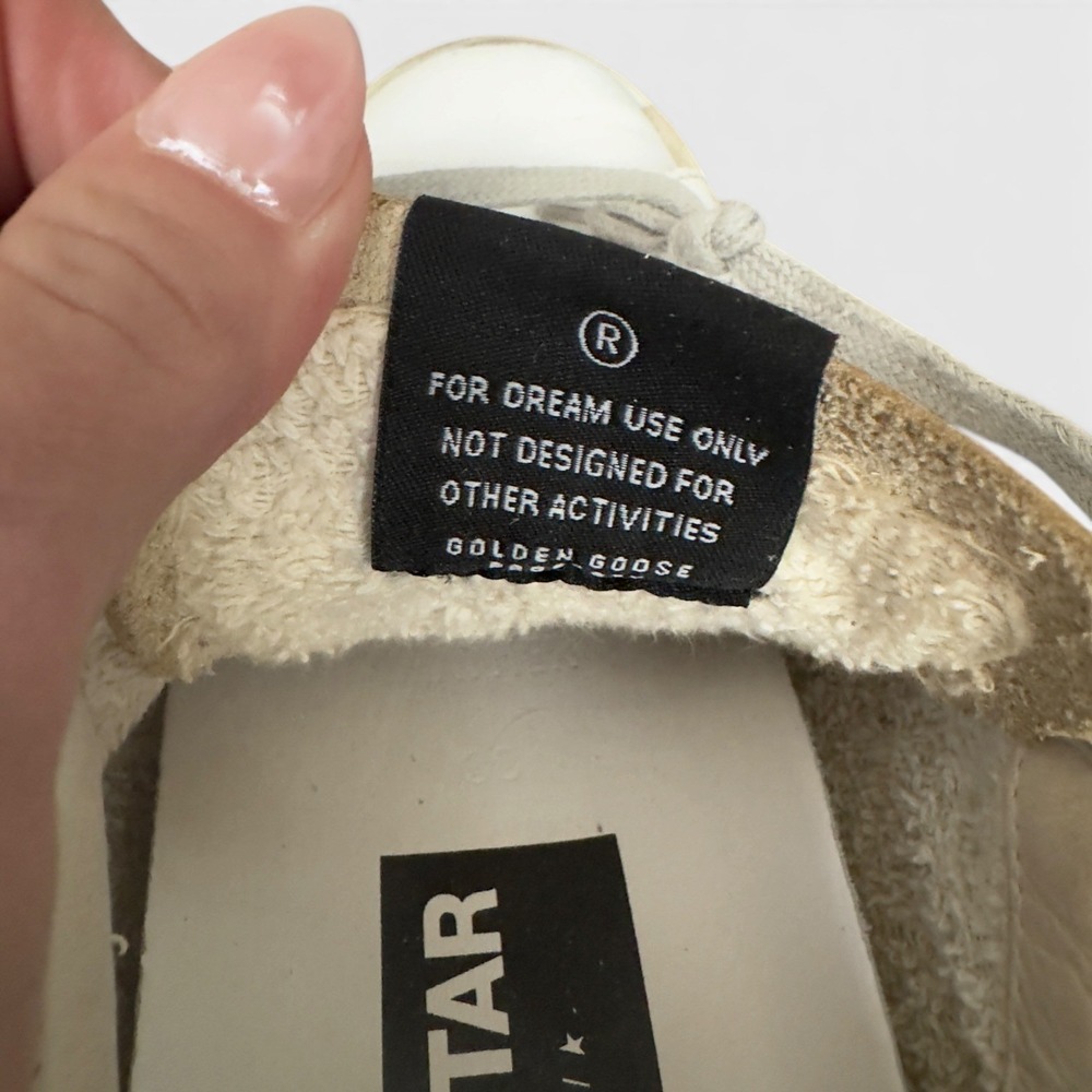 Golden Goose Super-Star Sneaker Womens 38 White Teal Gold Distressed Gray Laces - Picture 8 of 14